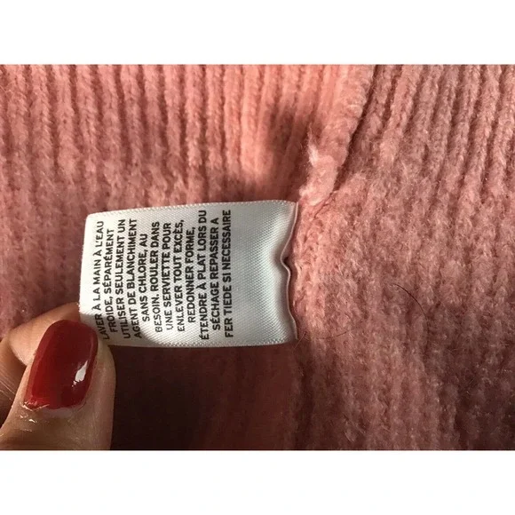 Halogen Sweater Women Size X1 Wool Blend Ruffles Neck Blush - Picture 14 of 16